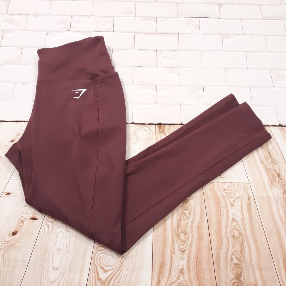 Gymshark Leggings Womens Size Medium Workout Gym CrossFit Run Wine Color